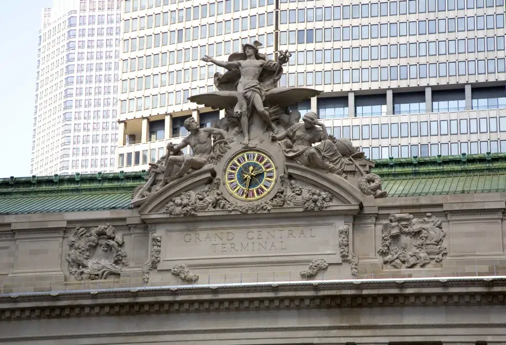 A clock on the top of a building.