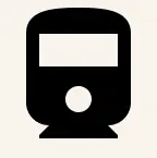 An icon of a train on a white background.
