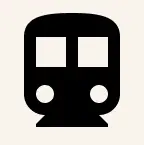 A black train icon on a white background.